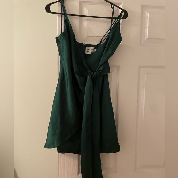 Hello Molly Emerald Green Wrap Mini Dress - Picture 2 of 3